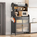 4-Tier Kitchen Pantry Storage Cabinet, Versatile Baker's Rack with Drawer & Pegboard, Flip Door Design for Home, Garage & Kitchen Organization - Ideal for Spices, Pots & Pans