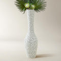 Z Gallerie Wood Oslo Floor Vase, Modern Flower Vase for Elegant Home Decor, Designed for Decorative Flowers & Foliage Living Room, Dining Room & Bedroom, White 12.60' D X 45' H