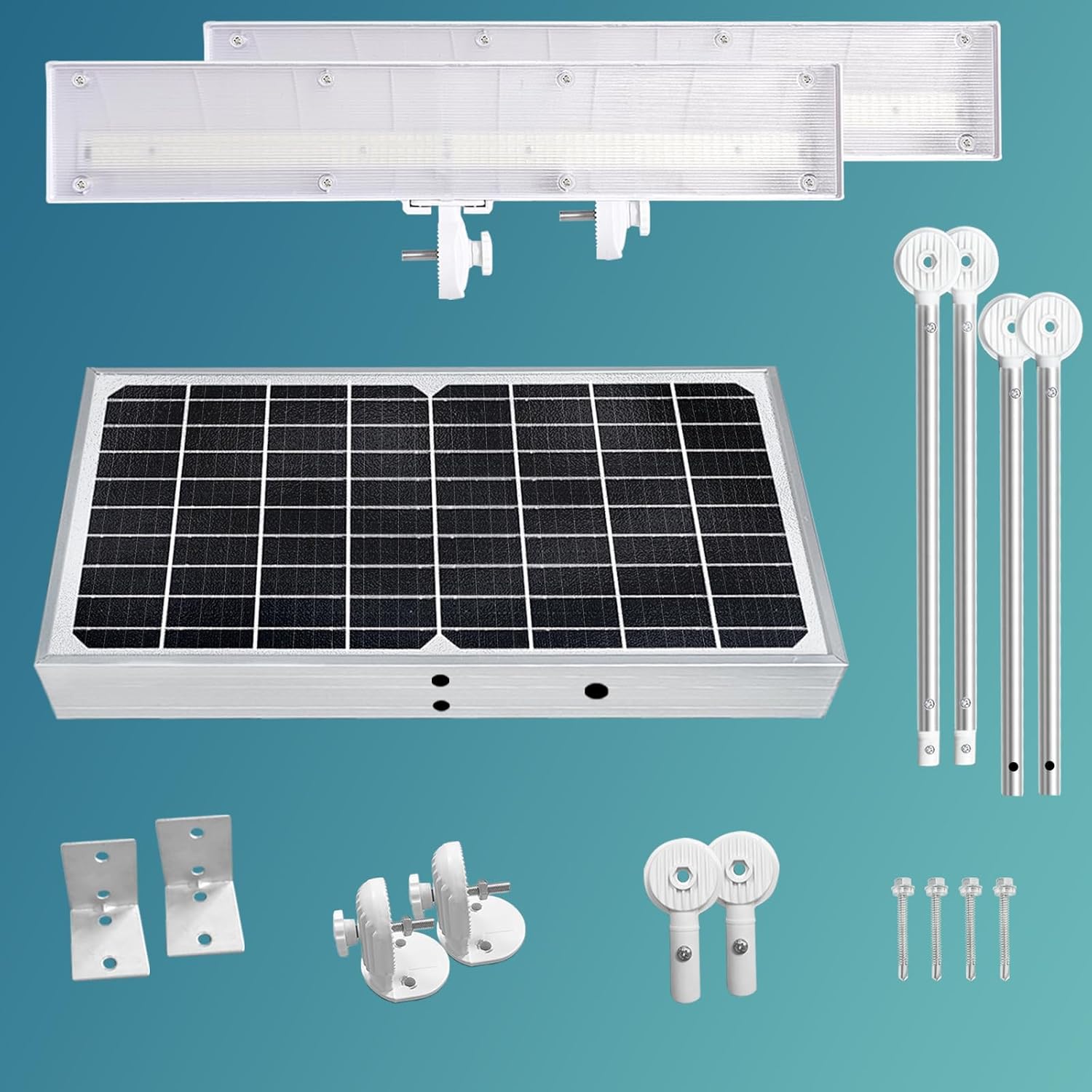 Solar Sign Lights Outdoors, 420Pcs LED 12000mAh Battery, Wireless Billboard Light,IP65 Waterproof, Signboard Lights for Real Estate Sign Posts Business Store House Address (white)