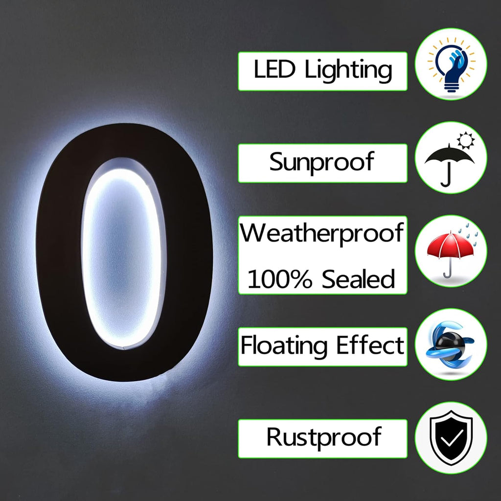 Modern Backlit LED House Numbers 14', Stainless Steel Acrylic Light Up LED Address Number Sign, Waterproof Outdoor Illuminated Address Numbers,Y