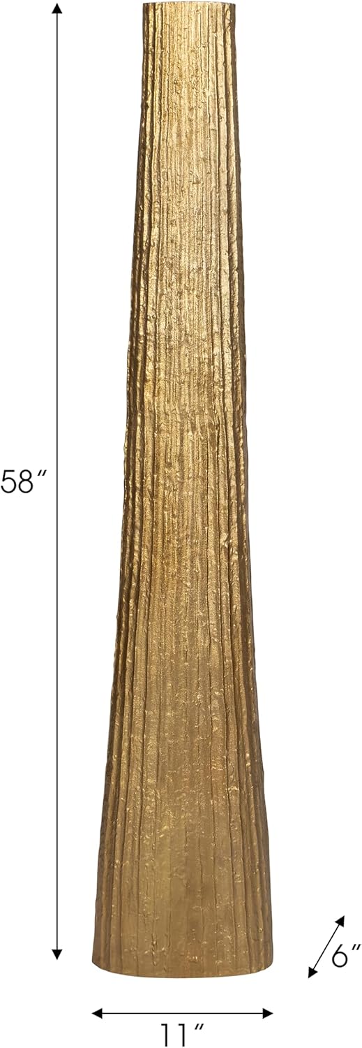 Floor Vase for Living Room Decor – Metal Vase for Home, Bedroom, or Office – Elegant vase adds a Sophisticated Accent to Any Table, House, or Room Decor – Flower Vases for Centerpieces – 58', Gold