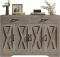 Sideboard Cabinet with Drawers, 47' W Sideboard Buffet Storage Cabinet with Storage for Kitchen, Farmhouse Coffee Bar Cabinets with Shlves and Doors for Hallway, Gray