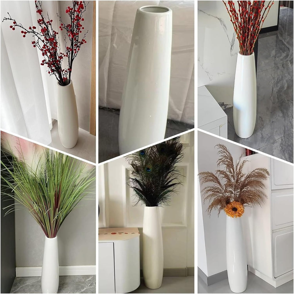Tall Floor Vase Living Room Decorative Large Vases,Tall Floor Vase Vase,for Decorative Branches Dried Flowers Vases,Rustic Home Decor(Orange,61cm)