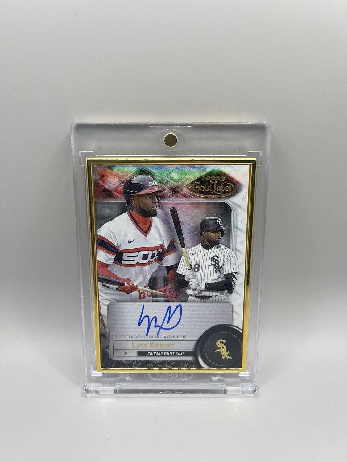 Luis Robert 2022 Topps Label Framed Auto W/Mag White Sox - Baseball Slabbed Autographed Cards