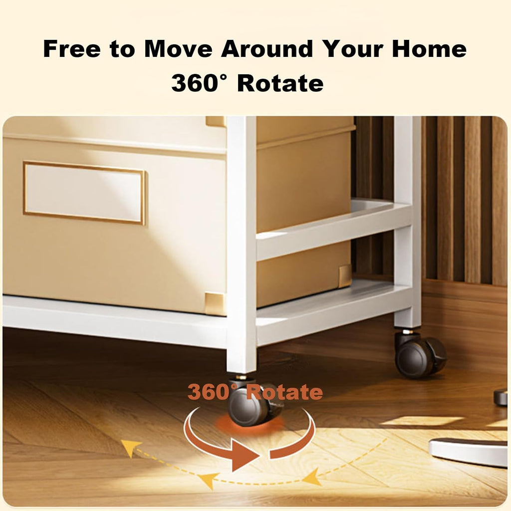 5 Tier White Baker's Rack with Drawer and Microwave Stand Adjustable Shelf Kitchen Storage Cabinet for Large Capacity nization