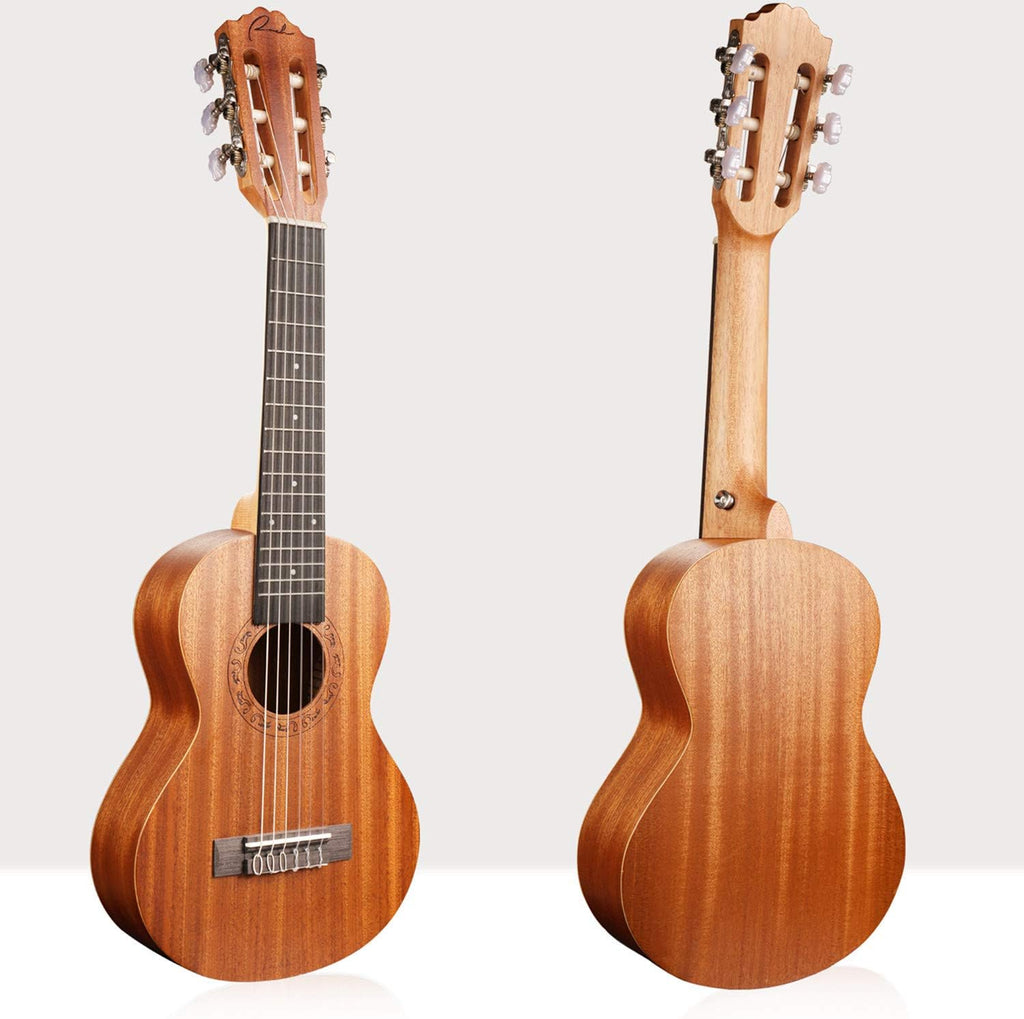 Ranch Guitalele Acoustic 28 inch Professional 6 Strings Guitar Ukulele Small Travel Classical Guitarlele Kit for Beginners Pack Bundle Gig bag, Tuner, Strap, Strings Set