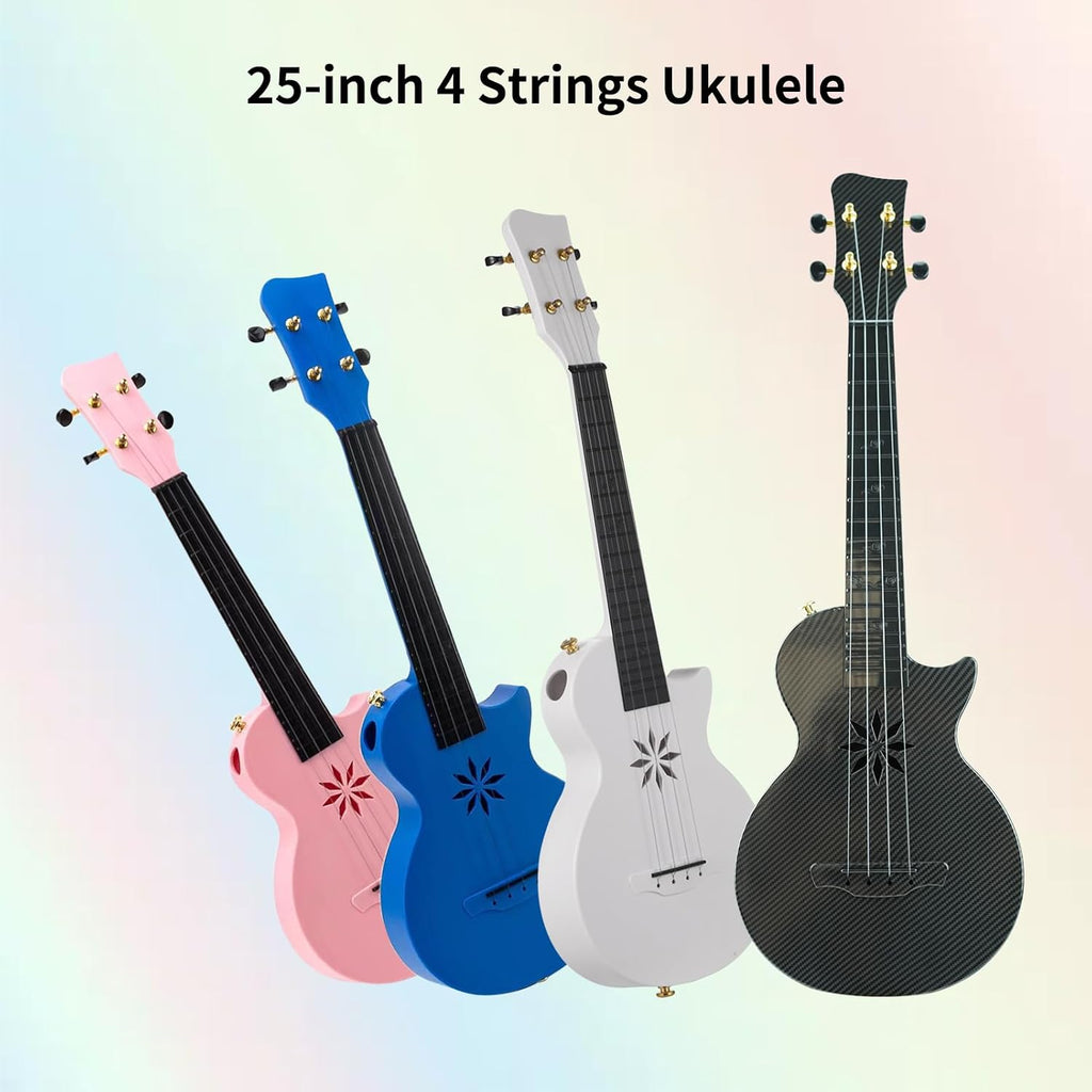 Semme Tenor Ukulele Case, Lightweight and stable carbon fibre material Ukulele Case Ukulele with tail nails for 24 inch ukulele or small guitar (Blue)