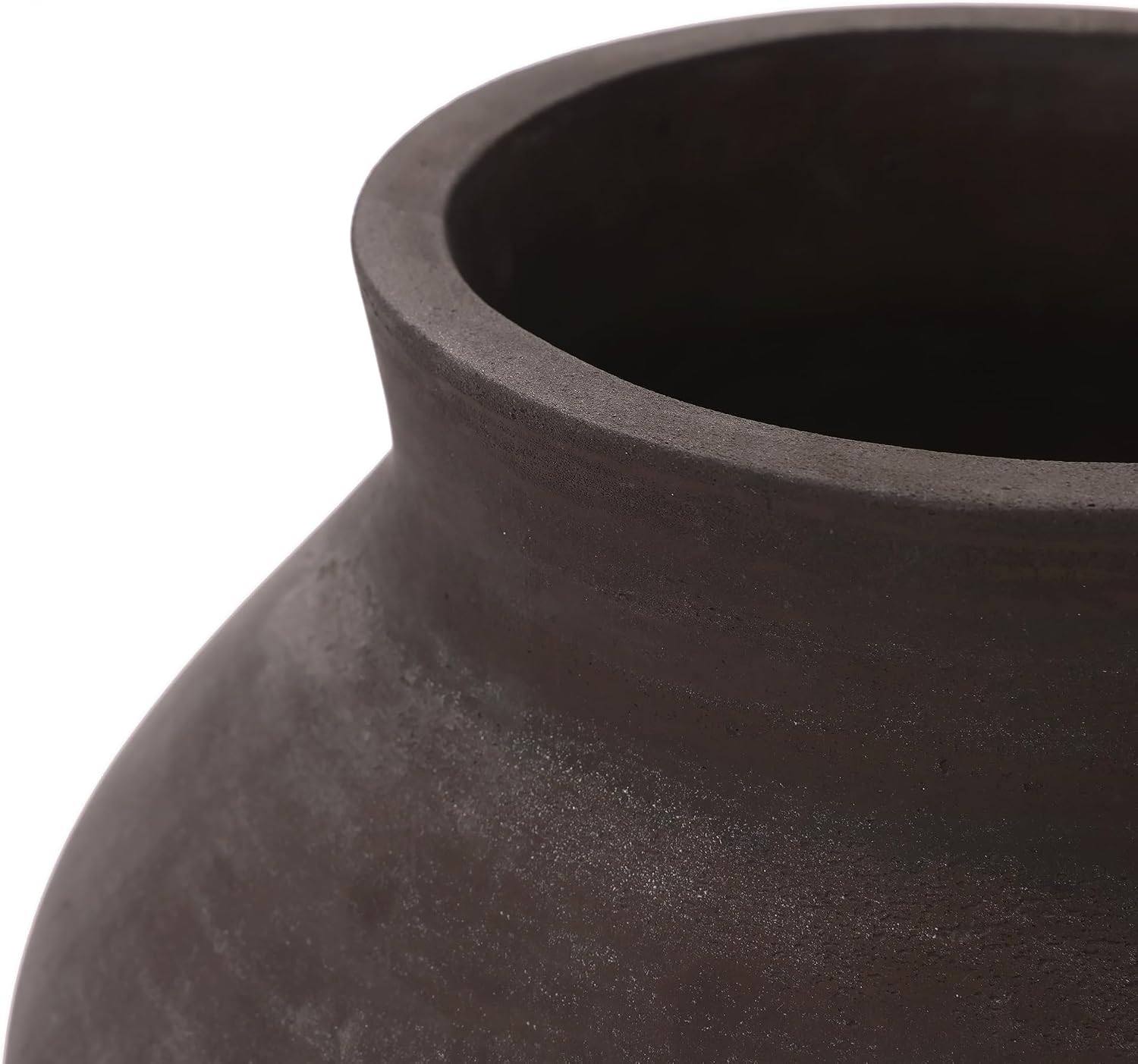 LuxenHome 16' Brown Floor Vase, Cement Rustic Vases for Flowers, Large Vases for Decor Living Room, Decorative Flower Vase for Home Decor