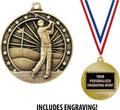Crown Awards Golf Medals, 2' Gold Golf Ball Medal Award with Free Custom Engraving Prime