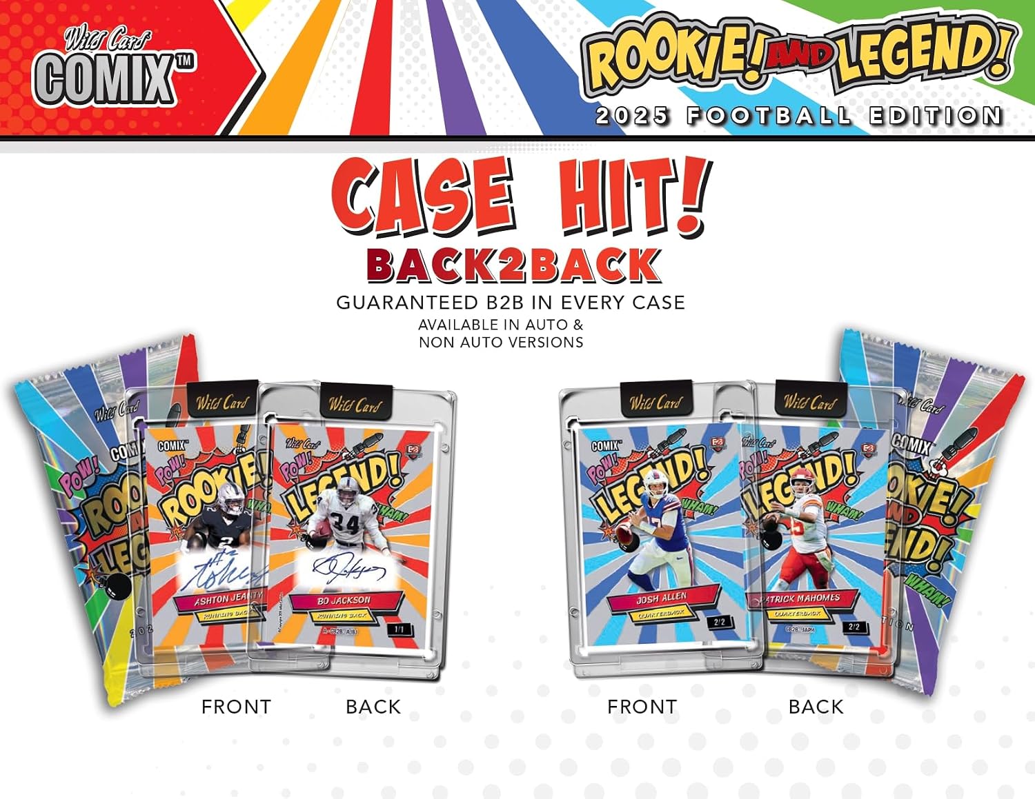 2025 Wild Card Comix Rookie And Legend Football Hobby Trading Card Box (5 Encased Cards Per Box)