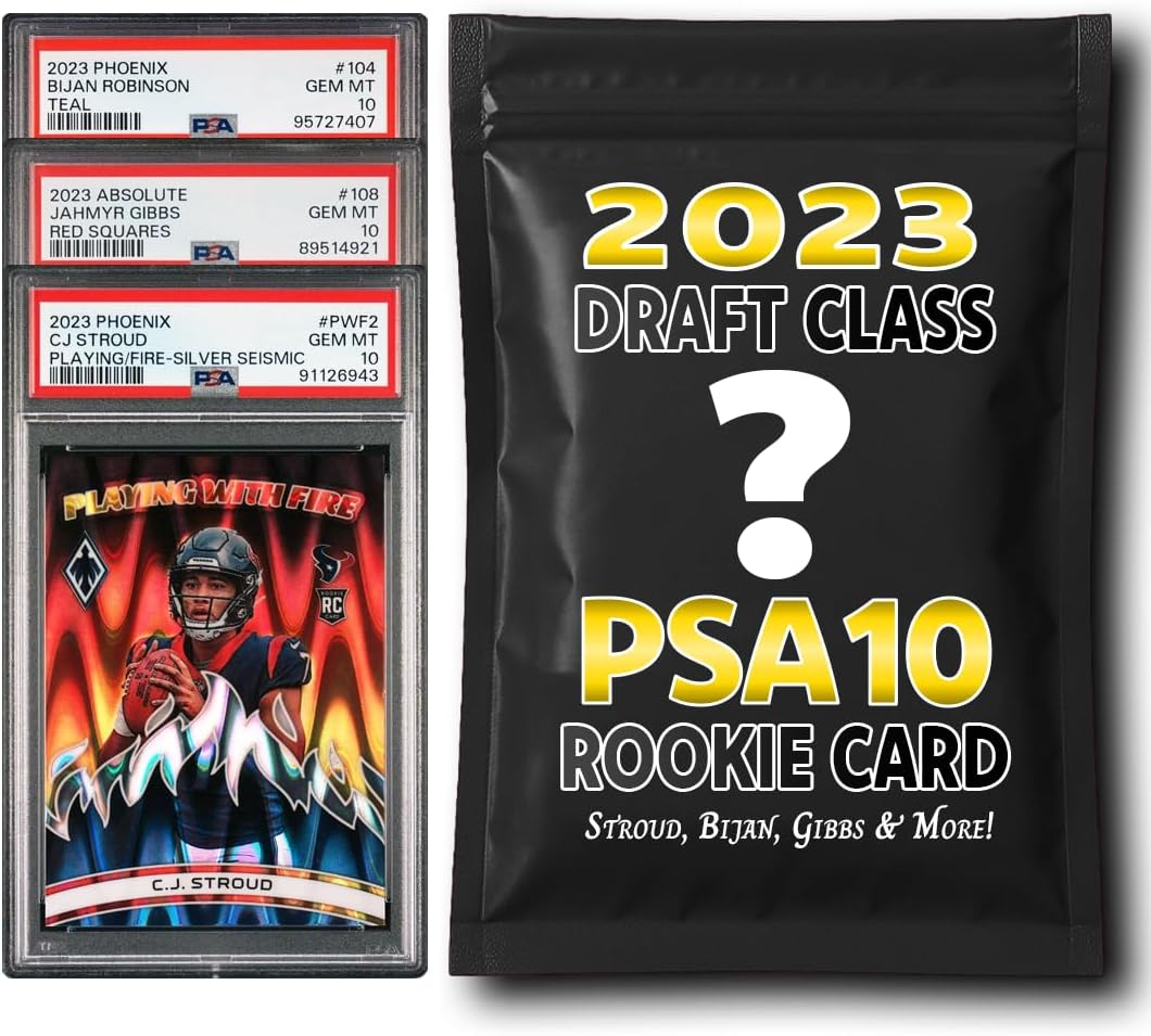 PSA 10 Graded 2023 NFL Rookie Card Mystery Pack (Bijan, Gibbs, Njigba & More!)