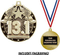 Crown Awards 13.1 Medals, 2' Gold Half Marathon Medal Award with Free Custom Engraving Prime