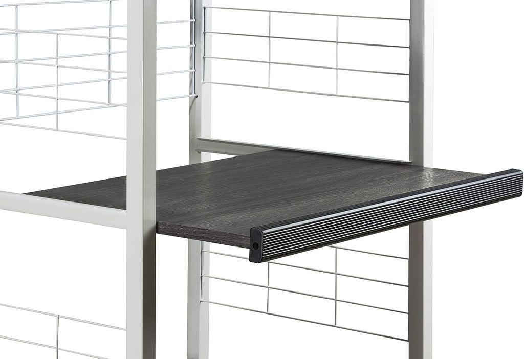 Crown Mark Kitchen Shelf with Casters Baker's Rack, White