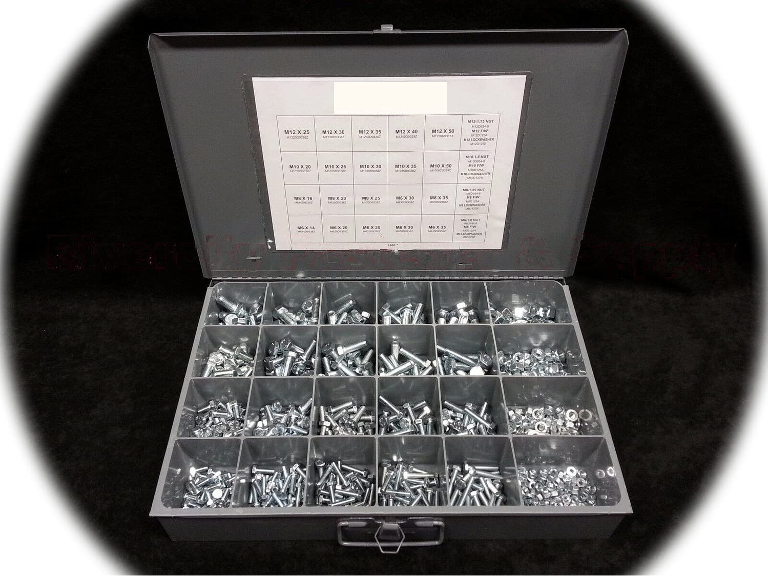 Metric Bolt NUT & Washer Assortment KIT 980 pcs Grade 8.8 COARSE Thread Hardware Fastener Kit Set RV9374S