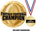 Crown Awards Fantasy Football Medal, 2' Shiny Gold Fantasy Football Medals for Kids with Free Custom Engraving Prime