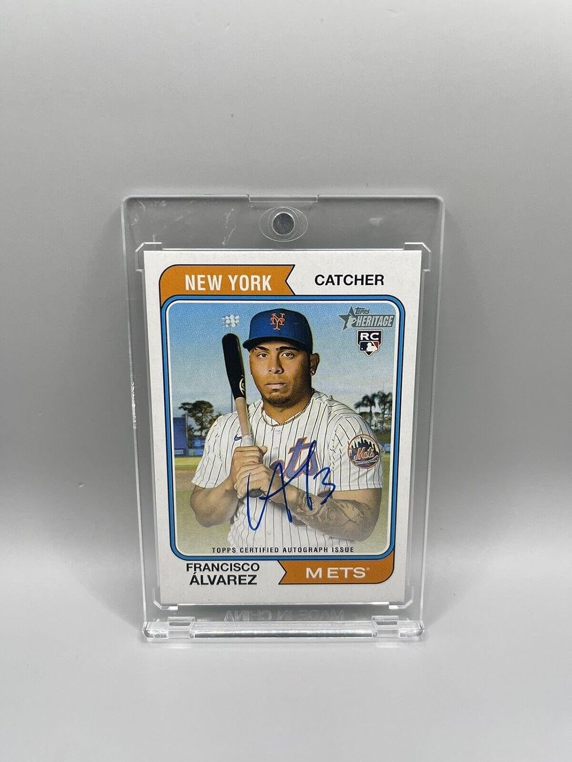 Francisco Alvarez 2023 Topps Heritage Real One Rookie Auto W/Mag Mets - Baseball Slabbed Autographed Cards