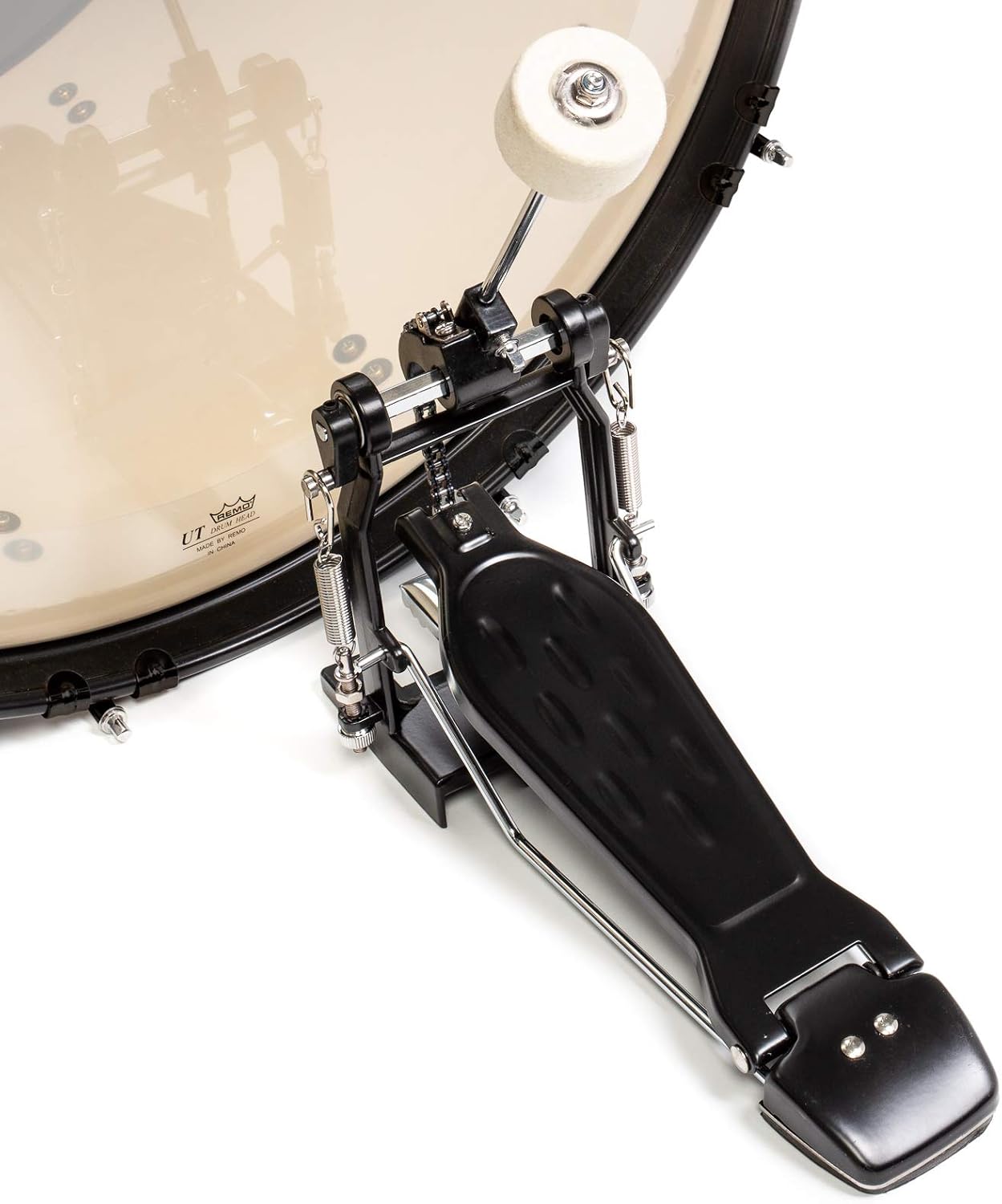 Ashthorpe 5-Piece Complete Full Size Adult Drum Set with Remo Batter Heads - Black