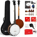 Vangoa NYLON Banjo 5 String Kit, 38 Inch Full Size Banjo with Nylon Strings with Gig Bag, Premium Accessories Outfit, Starter Kit for Beginners Adults Teens, Brown