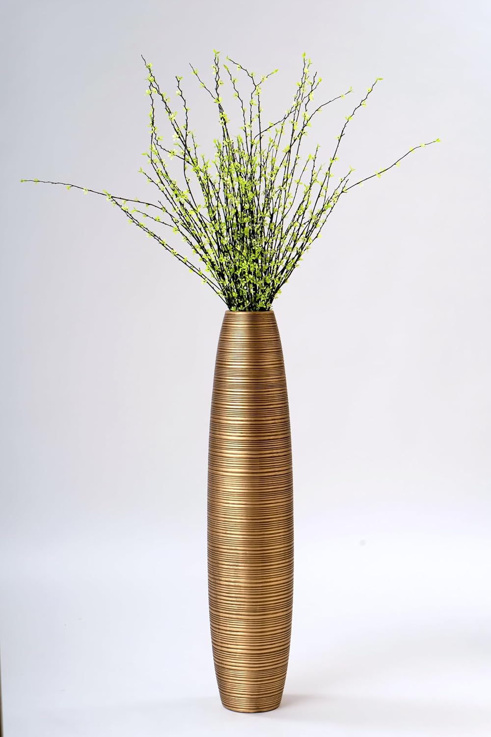 Leewadee Decorative Tall Floor Vase for Living Room Decor, 34 inches, Gold, Resin