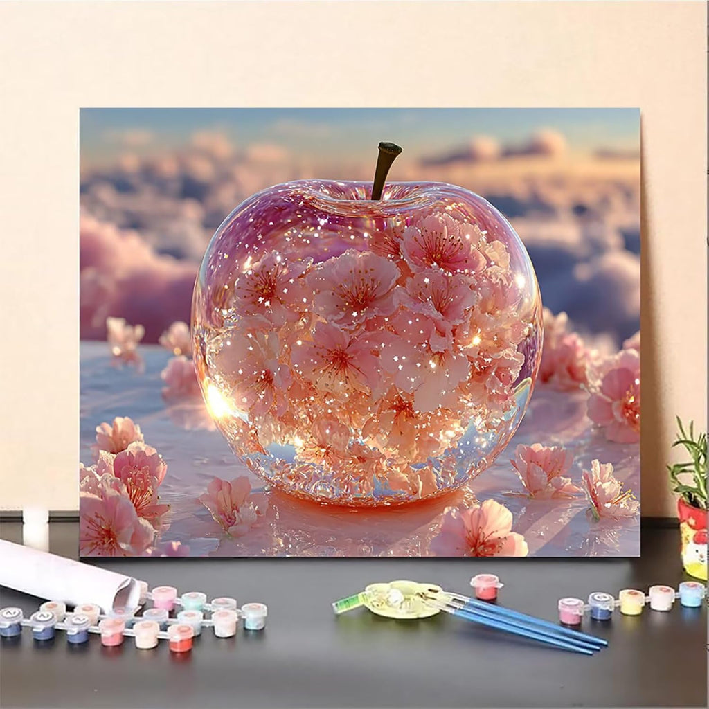 Flower Paint by Numbers Kit for Adults, DIY Painting by Numbers Pink, DIY Canvas Wall Art Crafts for Adults with Paint Brushes and Acrylic, Spring Decorations Art Supplies, Girl Gifts, 54x40in 5-2667