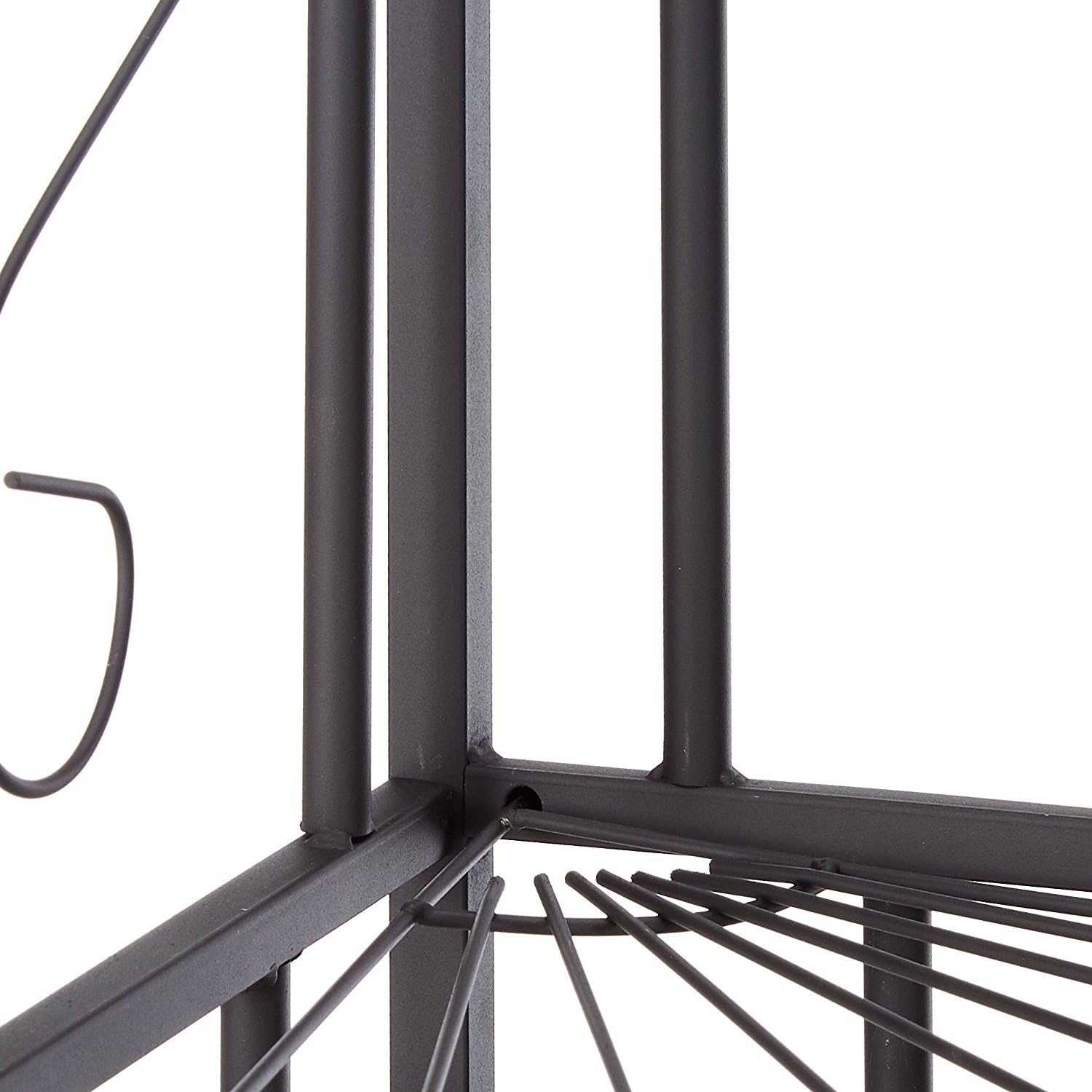 KB Designs - 4-Tier Corner Bakers Rack, Kitchen Storage Shelfs, Black/Walnut