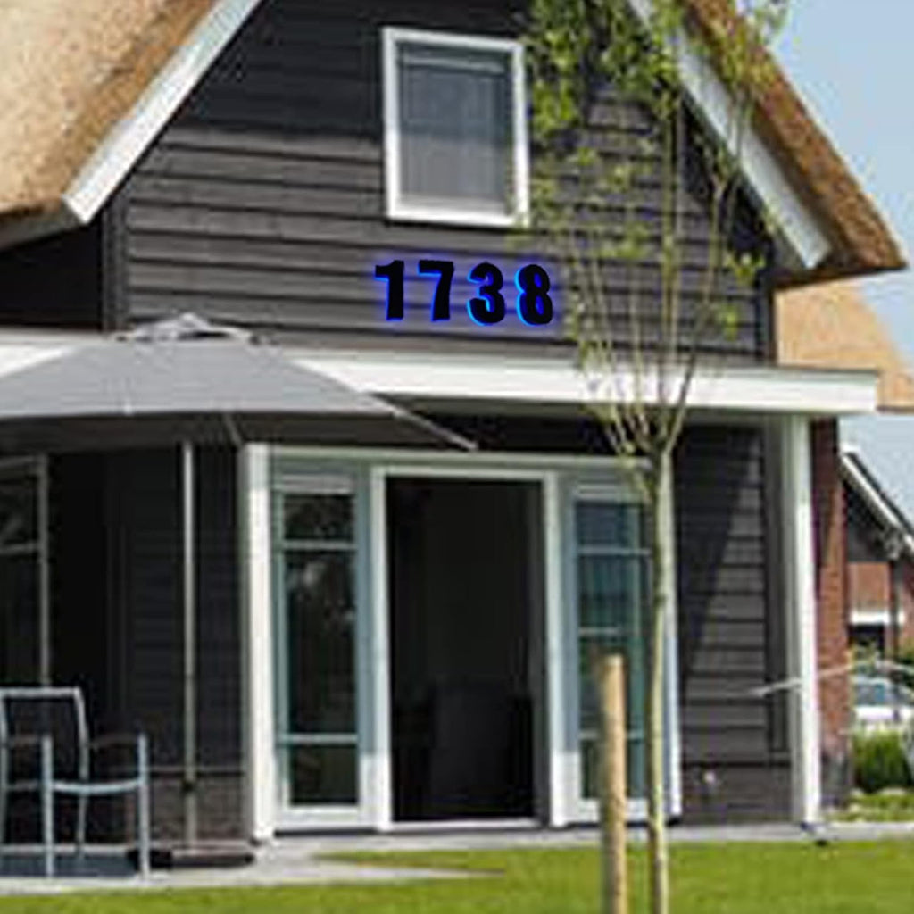 Backlit LED Address Numbers For House 20', Illuminated Modern House Numbers Light Up House Number Plaque, Light Up House Numbers Adresse Civique,W