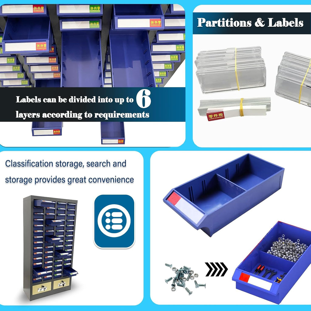 60 Drawers Part Cabinet Nut and Bolt Organizer Bolt Bin Cabinet Small Metal Parts Organizer Bolts Screw Storage with Two Lockable Large Drawers