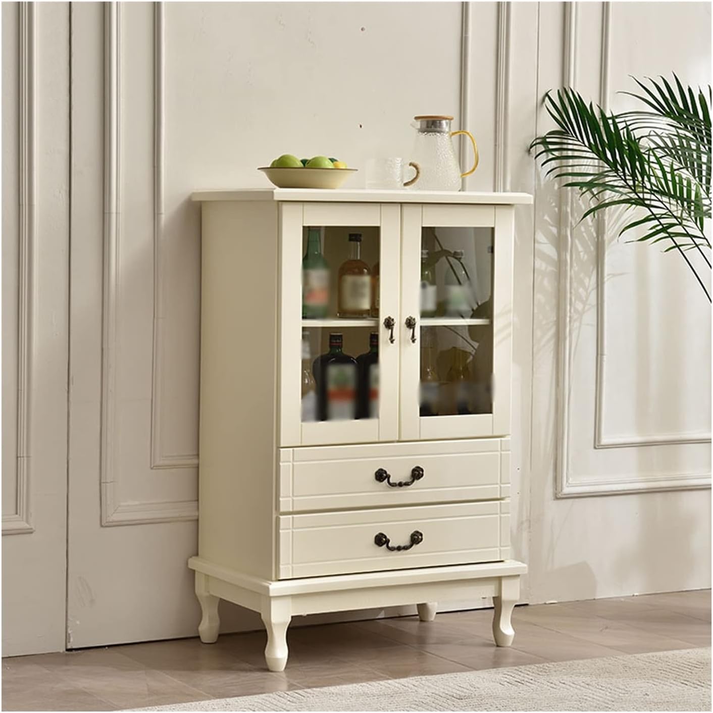 Freestanding Wine Racks & Cabinets Wooden Wine Cabinet with Double Drawers Home Simple Two-Door Wine Bar Cabinet Small Storage Sideboard Wine Bakers Rack Wine Storage Cube (Color : B)