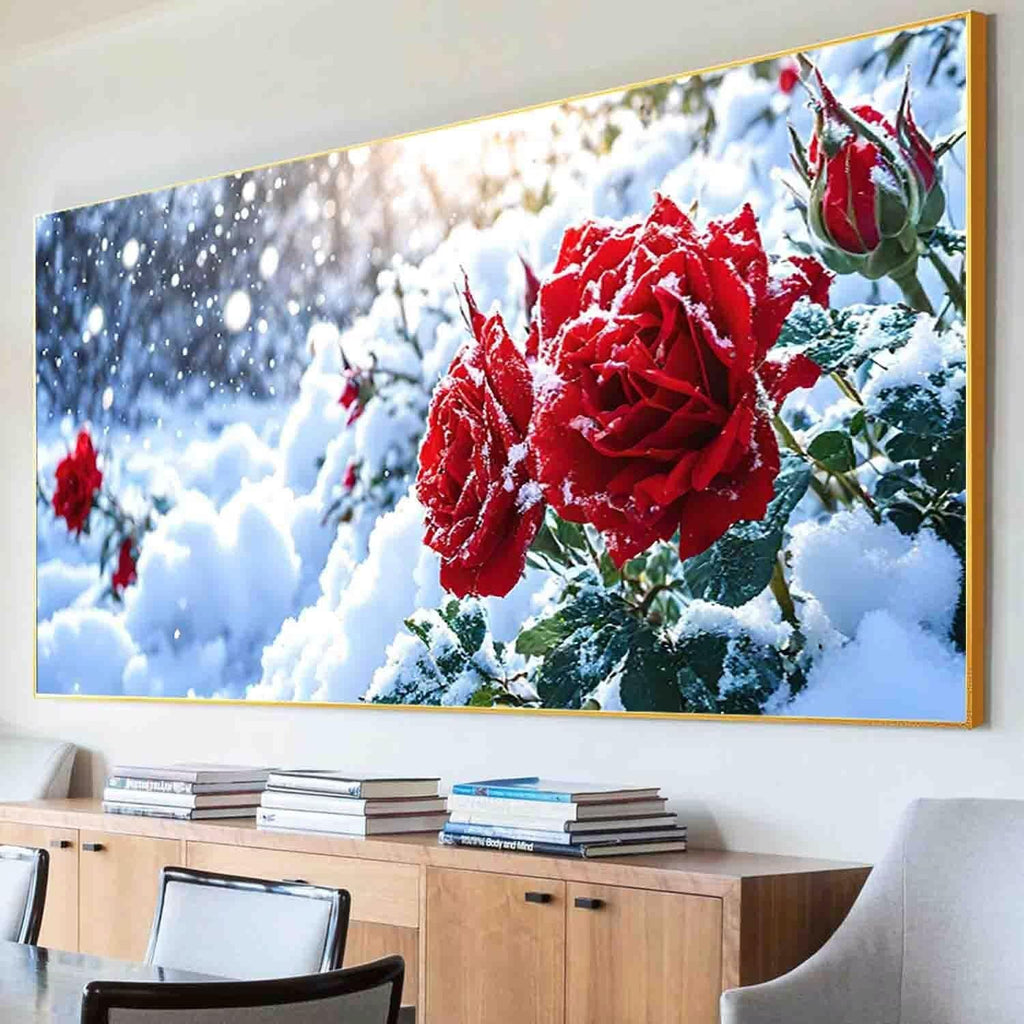 Red Rose Paint by Numbers Kit for Adults Frameless Flower Painting Kits for Adults Beginner DIY Acrylic Oil Paint pre Drawn Canvas with Brush Craft Picture for Home Wall Decor Gifts 100x200cm -8s9