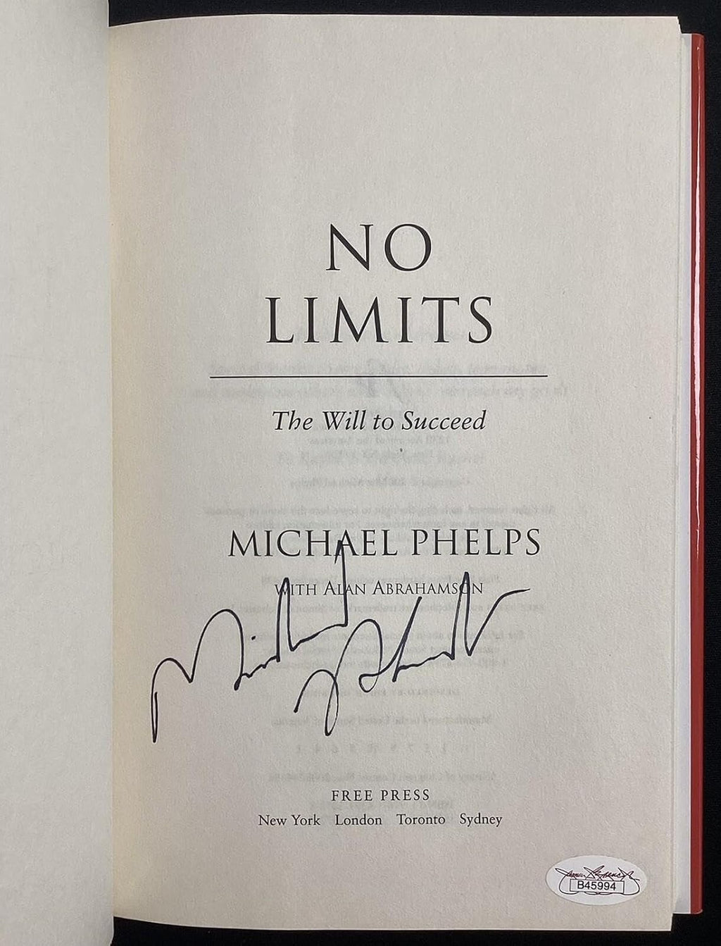Michael Phelps Signed Book No Limits HCB Olympic Medal Swim Autograph JSA - Autographed Olympic Caps and Hats