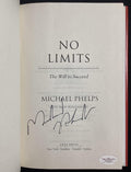 Michael Phelps Signed Book No Limits HCB Olympic Medal Swim Autograph JSA - Autographed Olympic Caps and Hats