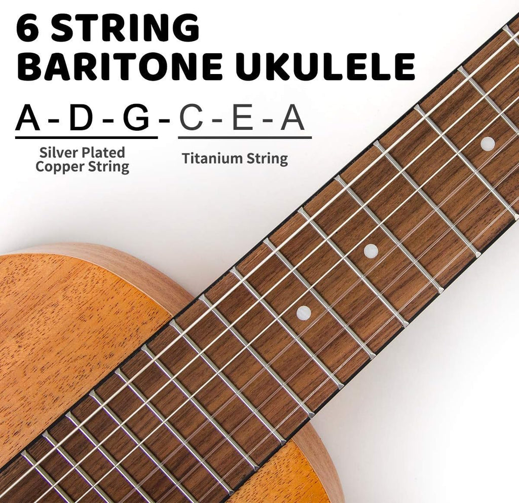 Kmise 31 Inch Guitarlele Mini Travel Guitar Ukulele, Solid Mahogany Body for Adults, Portable Acoustic Guitalele with Gig Bag, Picks & Strap for Travel/Outdoor/Beginner Practice