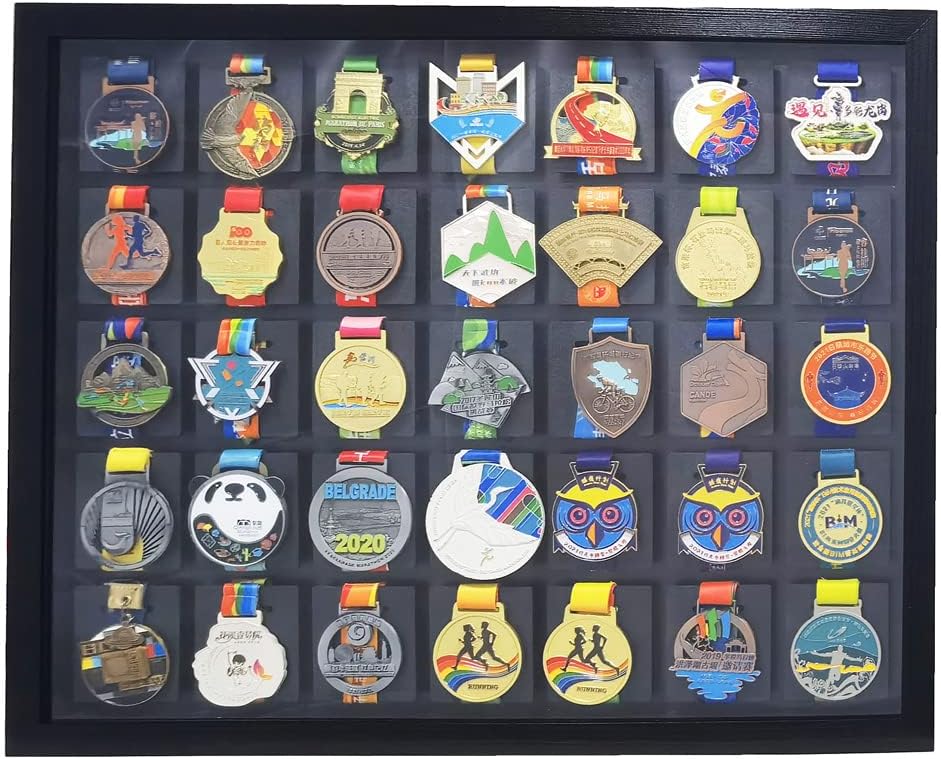 Marathon Medal Display Stand, 3D Medal Box Photo Frame Complete Medal and Race bib Frame kit, Running Marathon, Triathlon, Football Gymnastics, All Sports Medal Medal Medal Badge