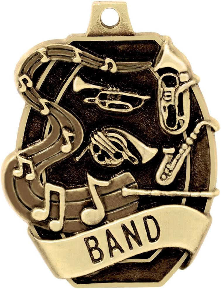 Crown Awards Music Medals- 2' Gold Band Medals