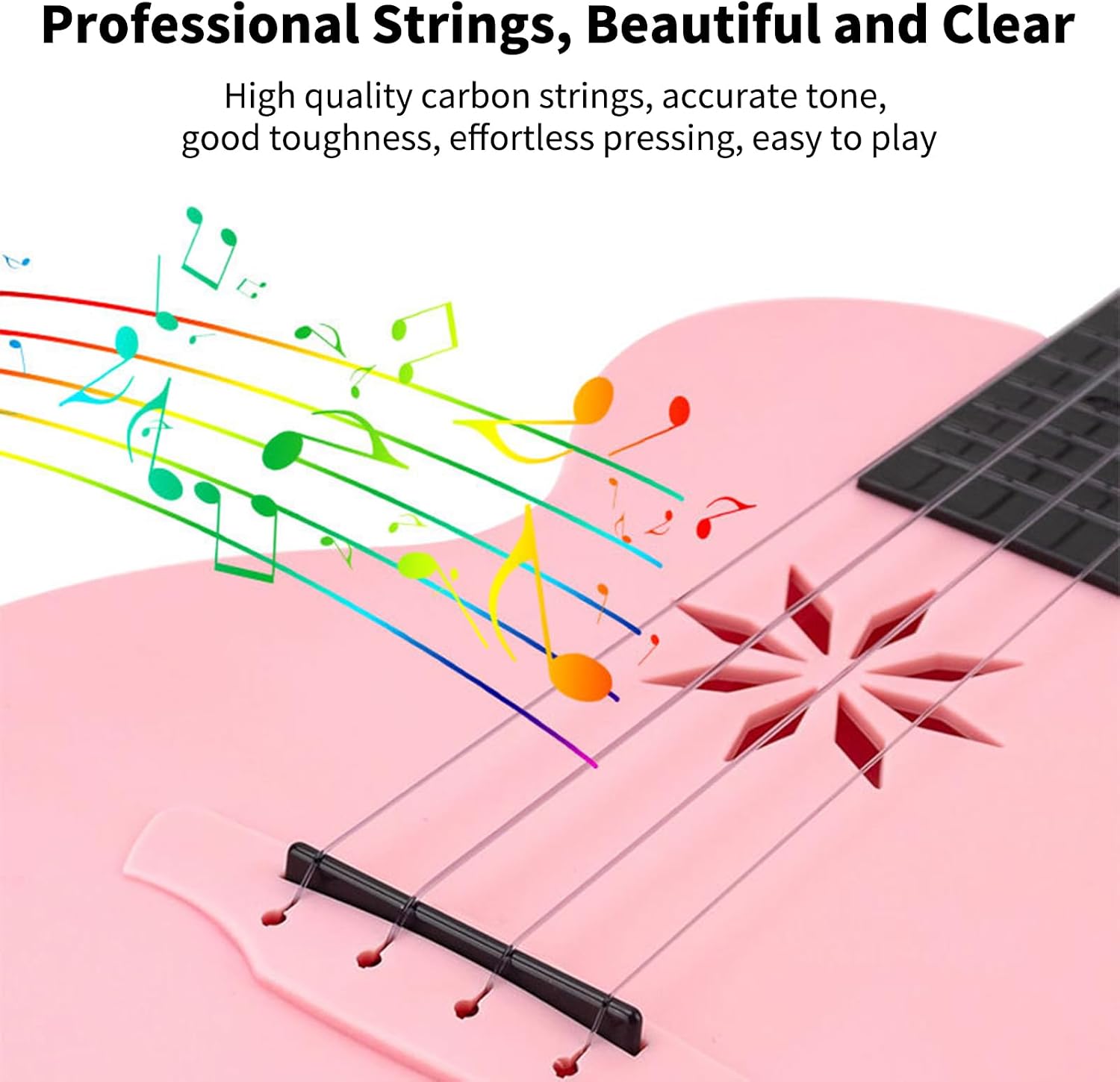Tenor Ukulele Case, Lightweight and stable carbon fibre material Ukulele Case Ukulele with tail nails for 24 inch ukulele or small guitar (Pink)