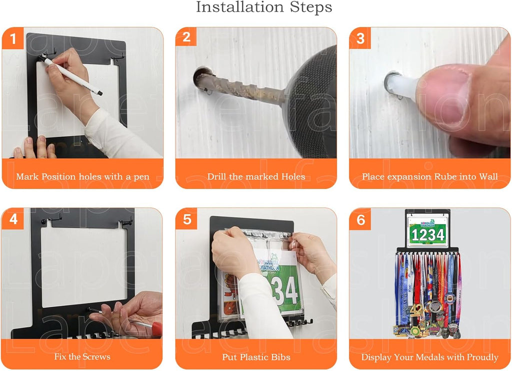 Race Medal Holder Wall Hanger,Marathon Medal Display and Runner Medal Hanger Display,Bib Running Medal Display, Running Medal Hanger Display,Medal Holder for Wall,Gifts For Runners Athlete Luxurious