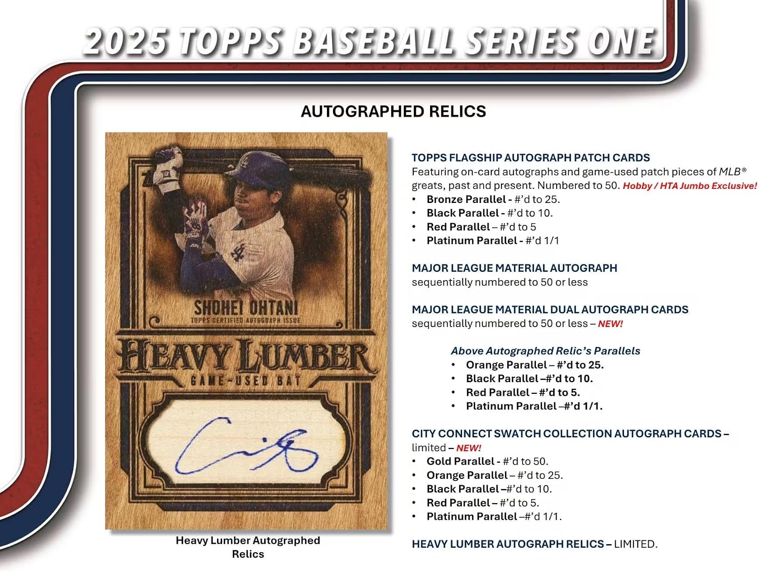 2025 Topps Series 1 Baseball Trading Card MLB Hobby Jumbo 10 Pack Box (1 Autograph & 2 Relics Per Jumbo Box)