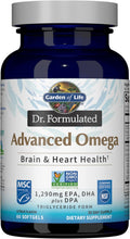 Garden of Life Dr. Formulated Advanced Omega Fish Oil-Lemon, 1,290mg EPA,DHA+DPA in Triglyceride Form,Single Source Omega 3 Supplement for Ultimate Brain & Heart Health,Non-GMO,60 Softgels (Pack of 6)