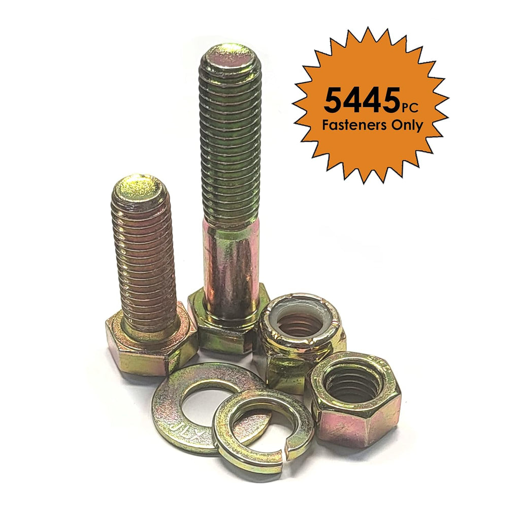 Titan Industrial Supply- 5,445 pcs Grade 8 Fine Thread Hardware Assortment Kit with Hex Cap Screws, Hex Nuts, Nylon Locknuts, & Washers- Fasteners Only