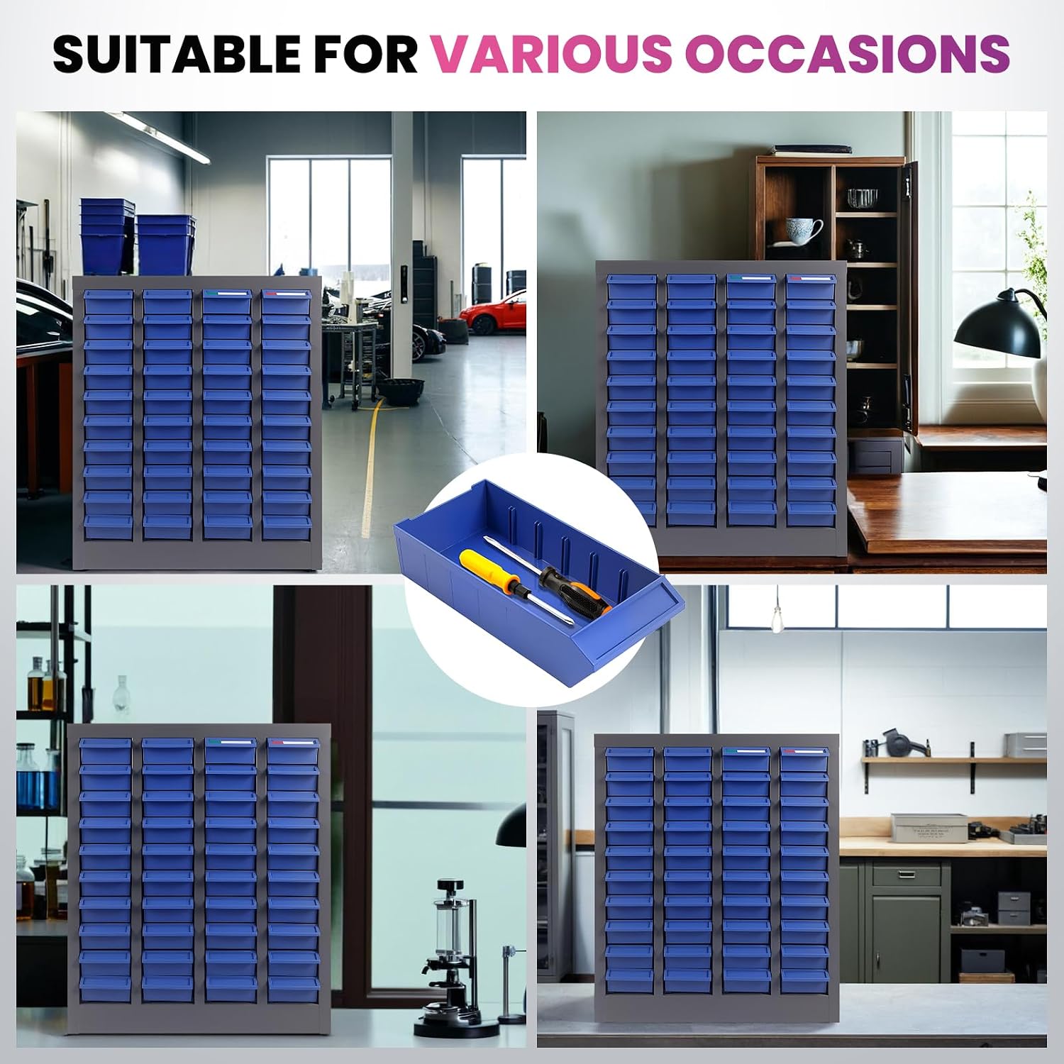 40 Drawers 21x9x25 Inch Bolt and Nut Organizer, Stainless Steel Parts Cabinet with Shelfs & Labels Bolt and Nut Tool Storage Cabinet for Workshop Tool & Hardware Storage and Organization