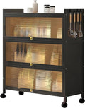 Kitchen Bakers Rack with Cabinets Kitchen Cabinet Storage with Flip Door Cabinet, Microwave Oven Shelf Cabinet, Pantry Storage Cabinet, for Spices, Pots and Pans (Color : 4 Layers, Size : 80c