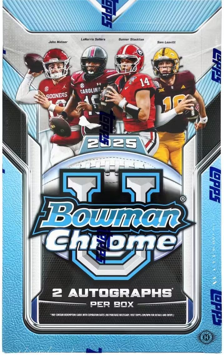 2025 Bowman University Chrome Football HOBBY box (20 pks/bx)