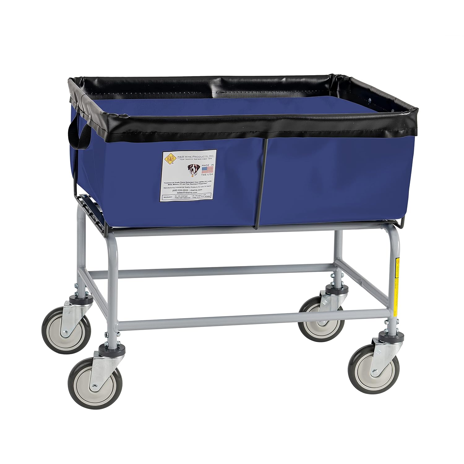 R&B Wire™ 463 Elevated Vinyl Truck, 3 Bushel Capacity, Navy, Made in USA