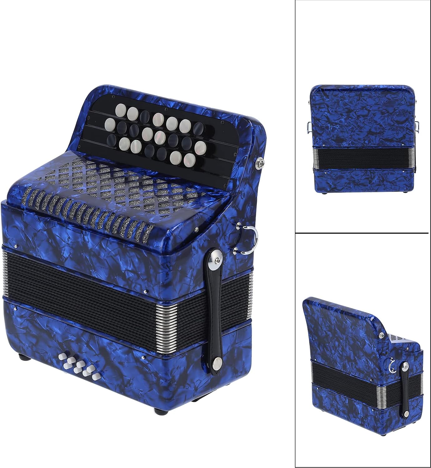 Accordion, 22 Key 8 Bass Button Accordion with Bag, Beginner Adult Professional Accordion, Rich Timbre With Shoulder Strap Comfortable ＆ Sensitive Button ()