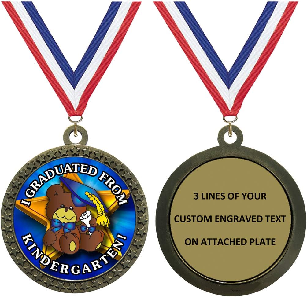 Express Medals 1 to 50 Packs Engraved Kindergarten Graduation Gold Medal Trophy Award with Personalized Custom Text LD212-FCL499