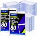 130pt Magnetic Card Holder, 80 Pack One Touch Card Holders | 0.28' Clear Acrylic Case for Thick Trading Cards, U-V Resistant Sports Card Protector for Premium Cards, Relic-Style Cards