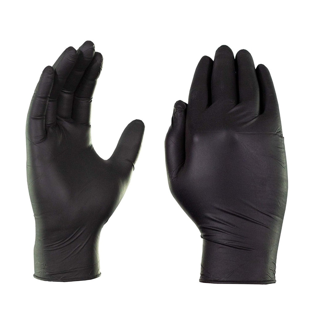 GLOVEWORKS Medical Black Nitrile Disposable Gloves, 7 mil, Latex Free, Powder Free, Textured, X-Large, Case of 1000