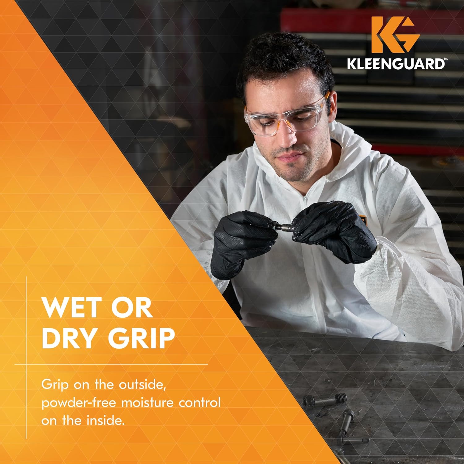 Kleenguard™ Kraken Grip Fully Textured Black Nitrile Gloves (49275), Small (S), Powder-Free, 6 Mil, Ambidextrous, Thin Mil, 100 Gloves/Box, 10 Boxes/Case