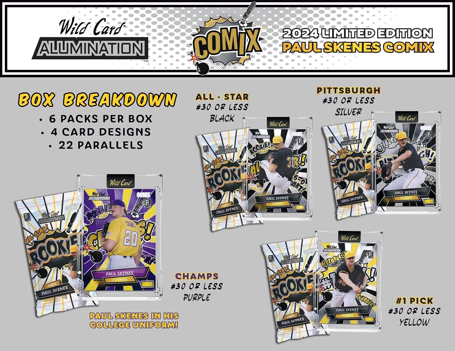 2024 Wild Card Alumination Paul Skenes Limited Edition Comix Hobby Trading Card Box