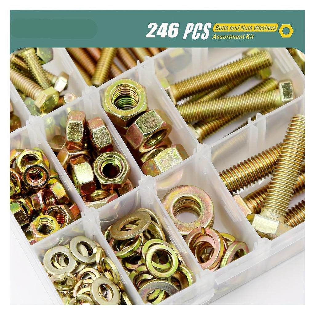 246/596/730/1650 Pieces of M4 M5 M6 M8 M10 Bolt and Nut Classification Kit Grade 8. Alloy Steel Hexagon Screw Washer(1650PCS-M4M5M6)